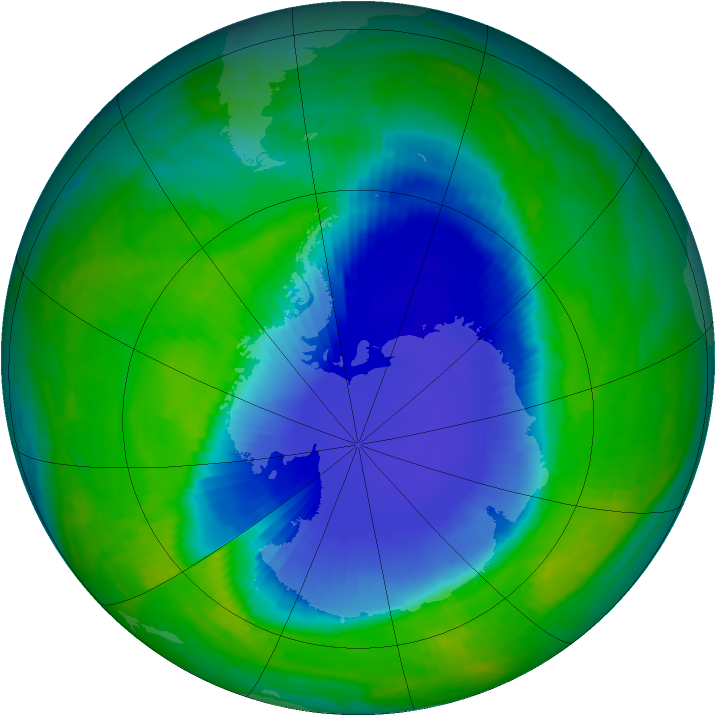 Antarctic ozone map for 30 November 1999